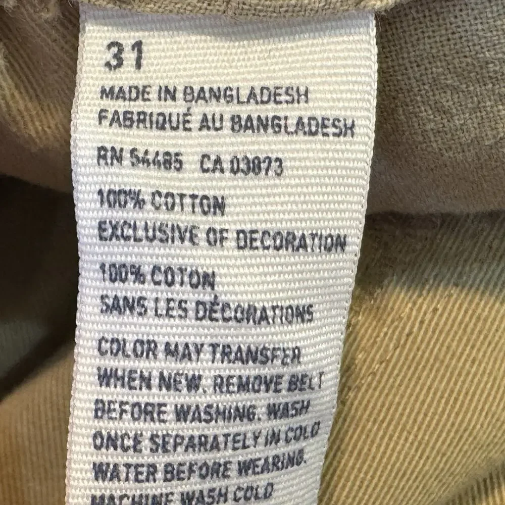 American Eagle Classic Cargo Shorts Mens‎ Size 31 Khaki Tan Distressed Raw Hem